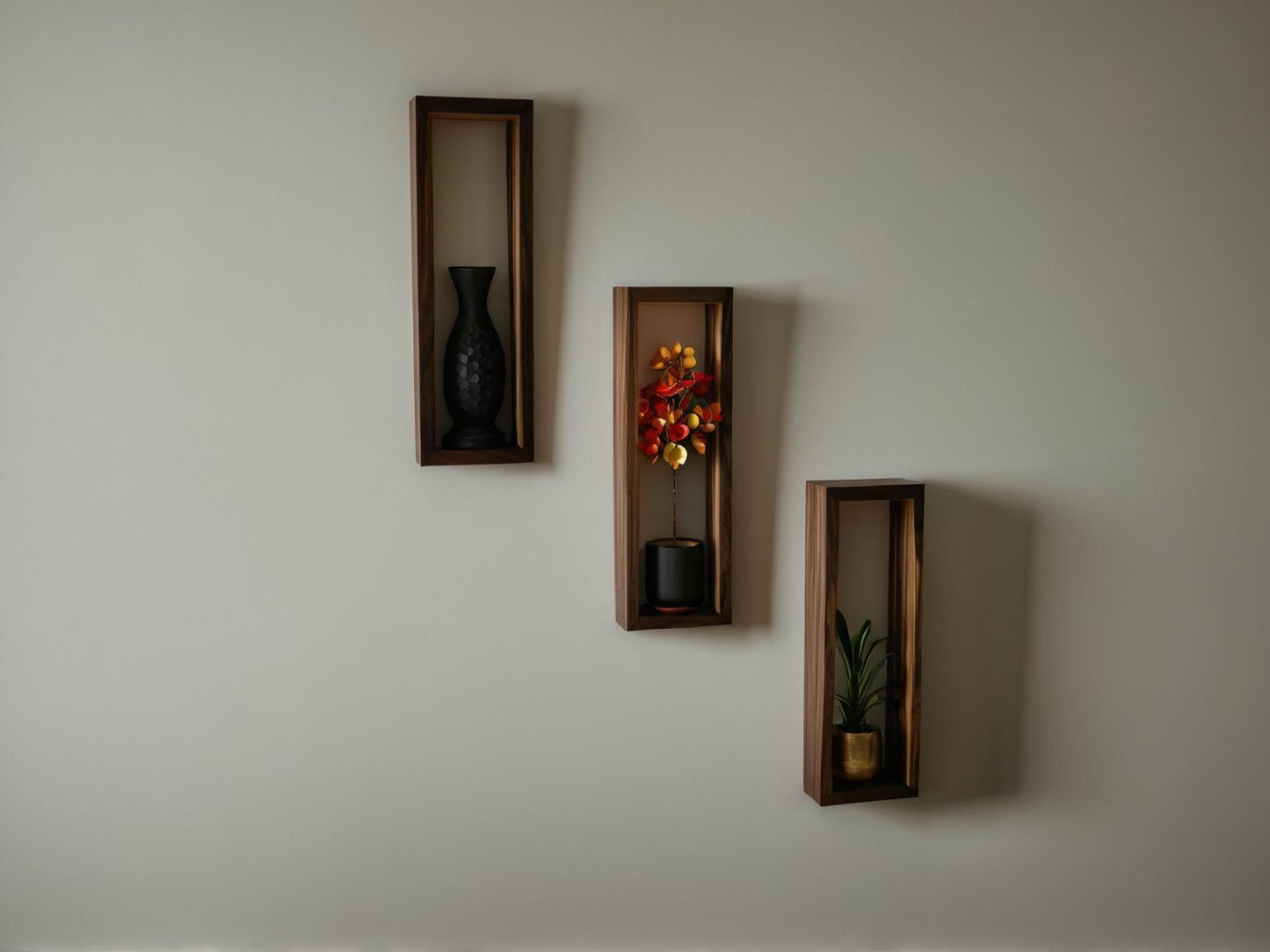 Luxury Black Walnut Shelf | Modern Floating Wall Shelf