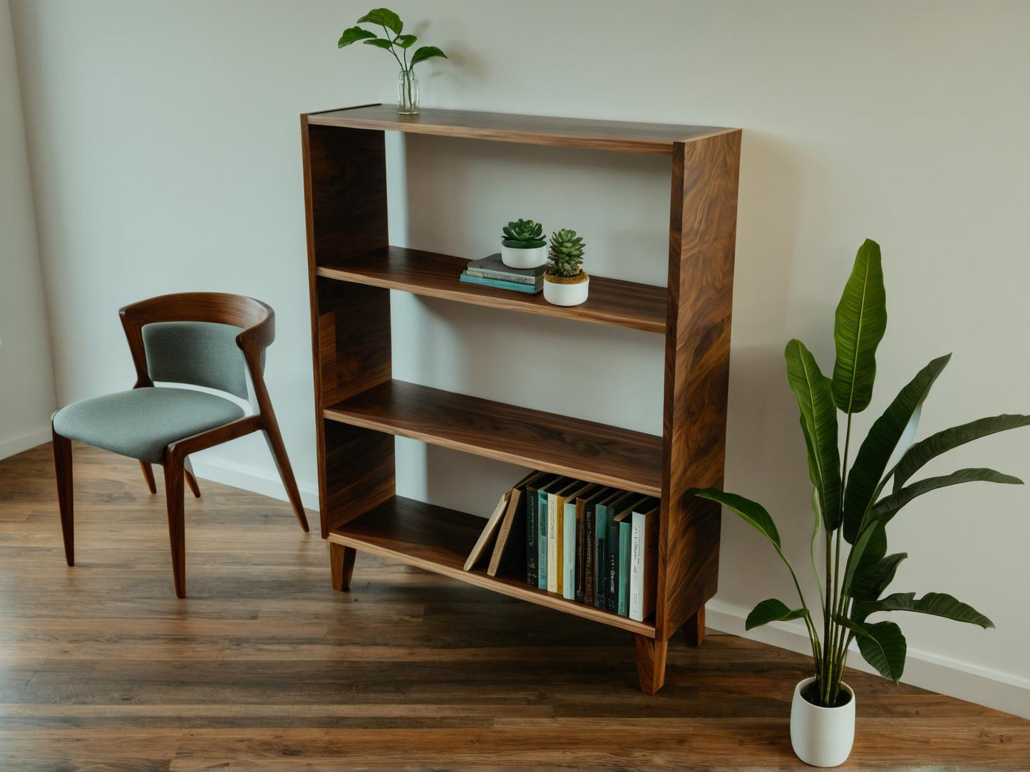 The Bodø - Bibliotheque en noyer noir - Commande personnalisé pour Patrice