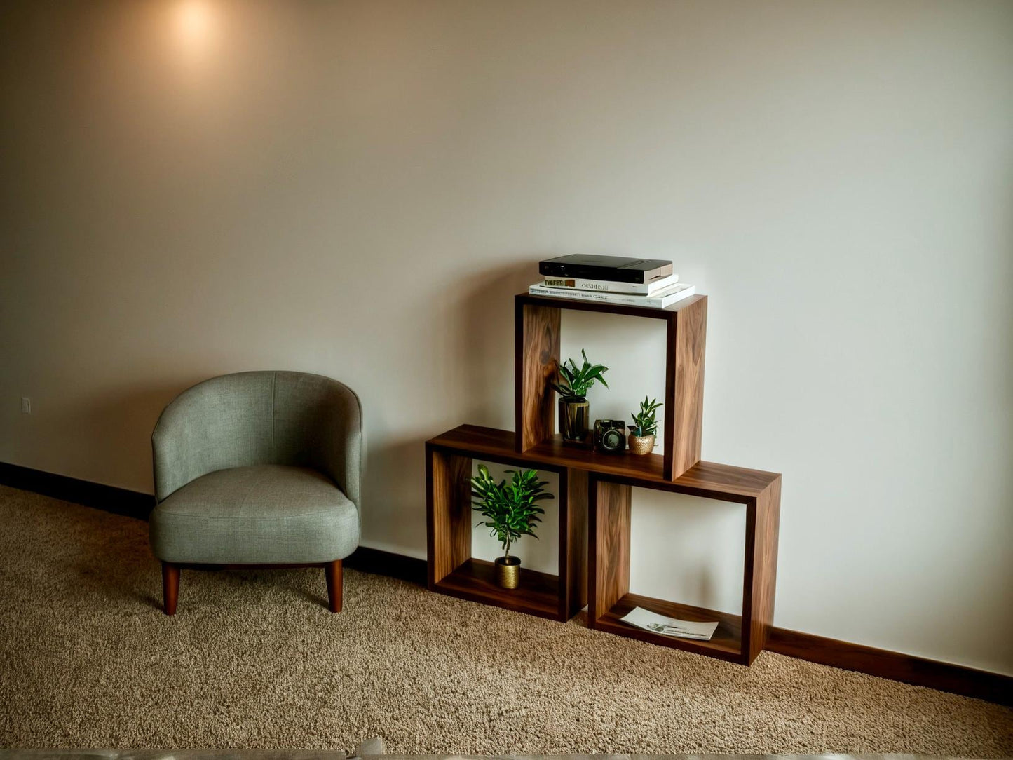 Handcrafted Modular Wooden Bookcase – Custom Solid Wood Shelving Unit