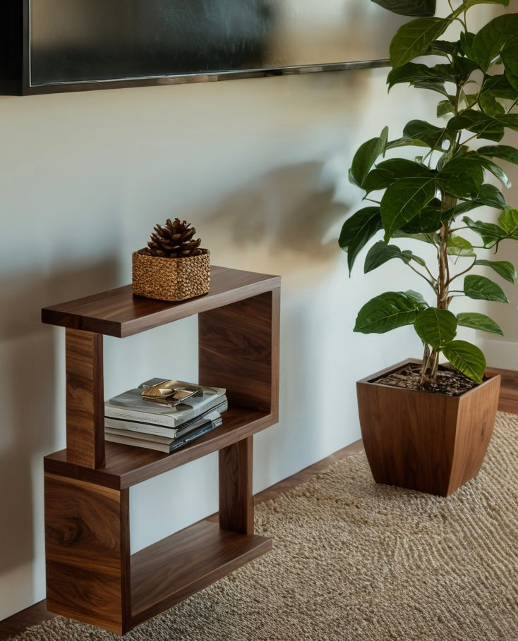 The Canopy – Solid Black Walnut Coffee Table, Modern Minimalist Design, Handcrafted Custom Wood Furniture