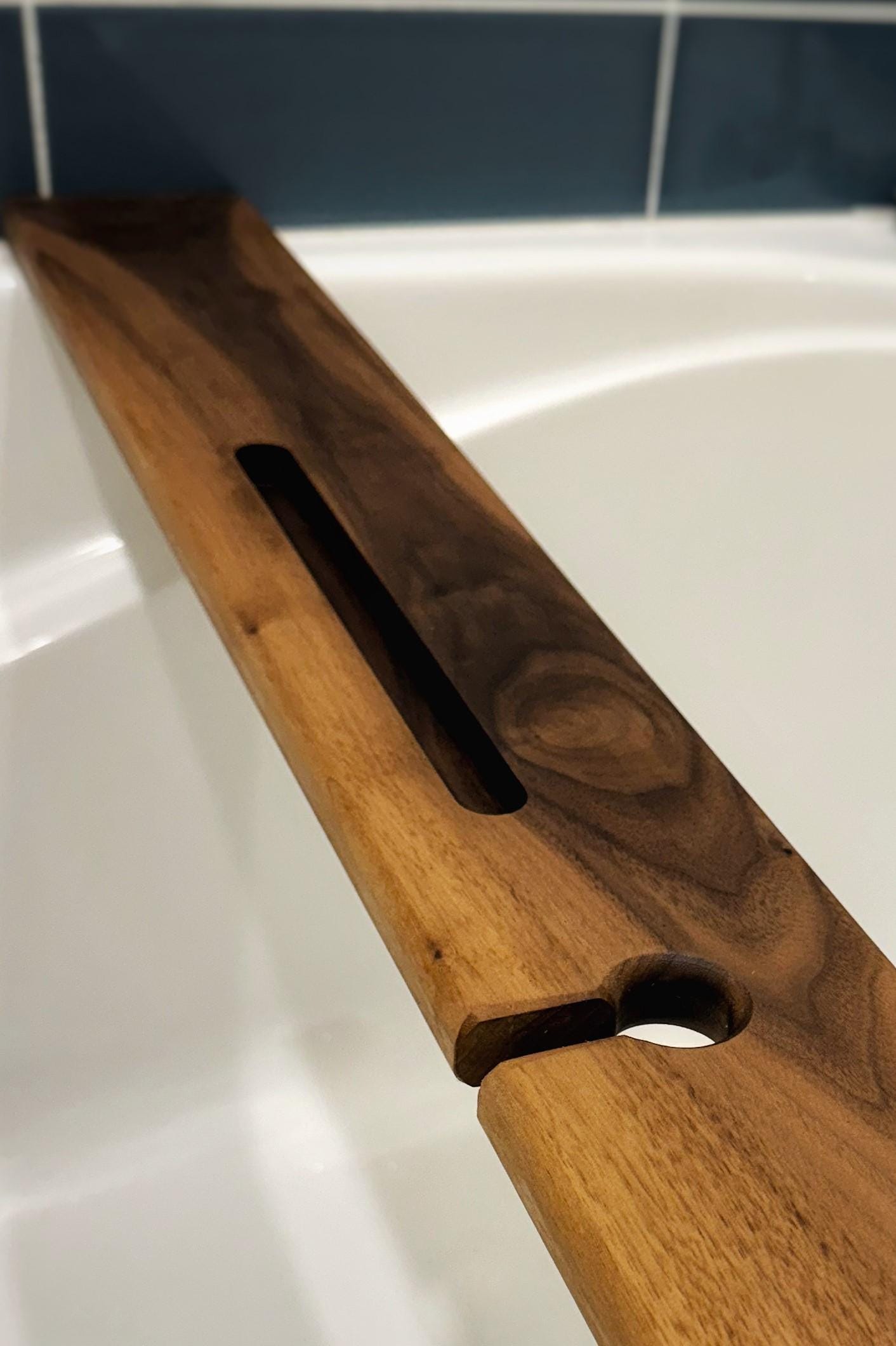 Black Walnut minimalist bath caddy - Bath tray