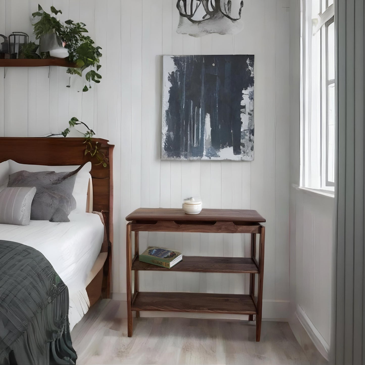The Horizon - Black Walnut Floating Side Table