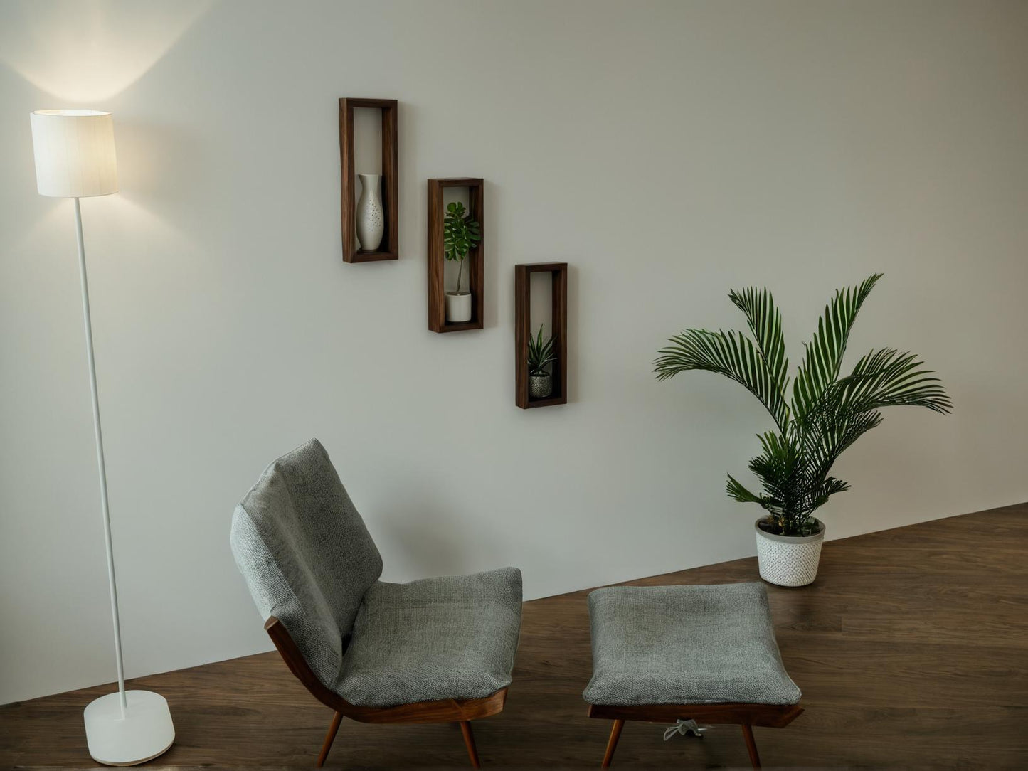 Luxury Black Walnut Shelf | Modern Floating Wall Shelf