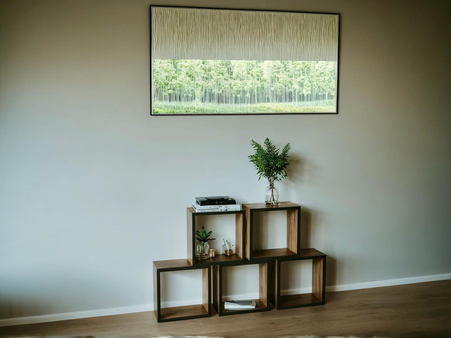 Handcrafted Modular Wooden Bookcase – Custom Solid Wood Shelving Unit