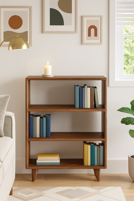 The Bodø - Black Walnut Bookcase | Mid Century Modern Bookshelf
