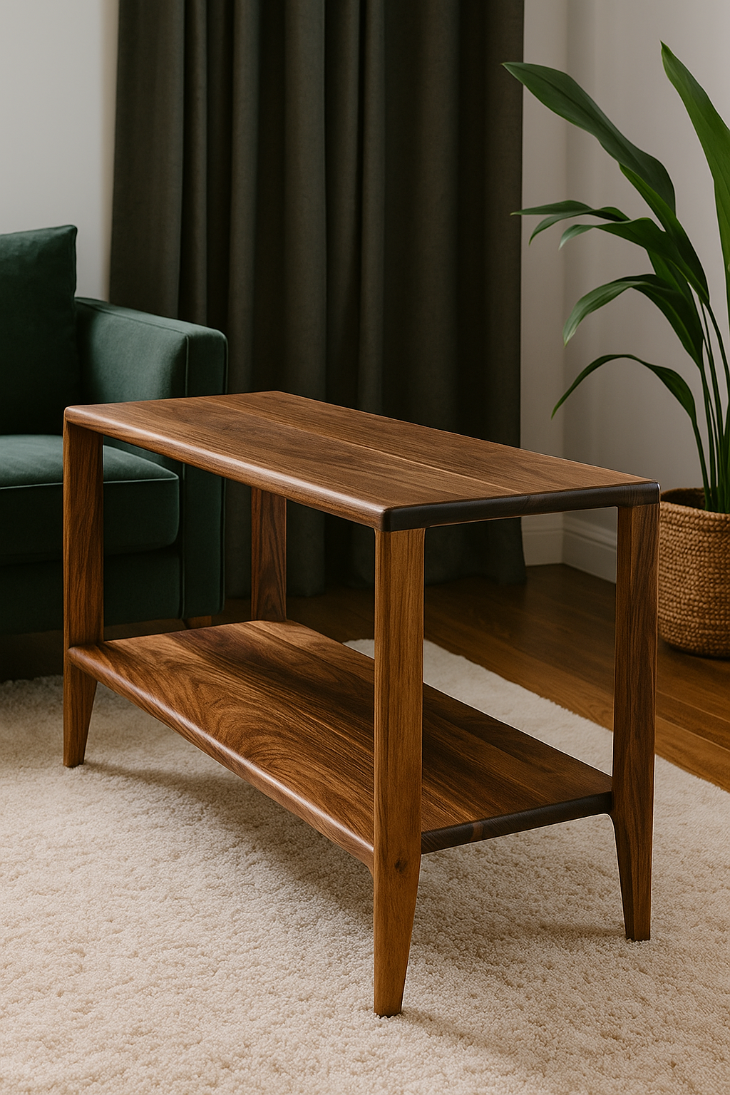 The Québec Entryway Bench – Solid Black Walnut