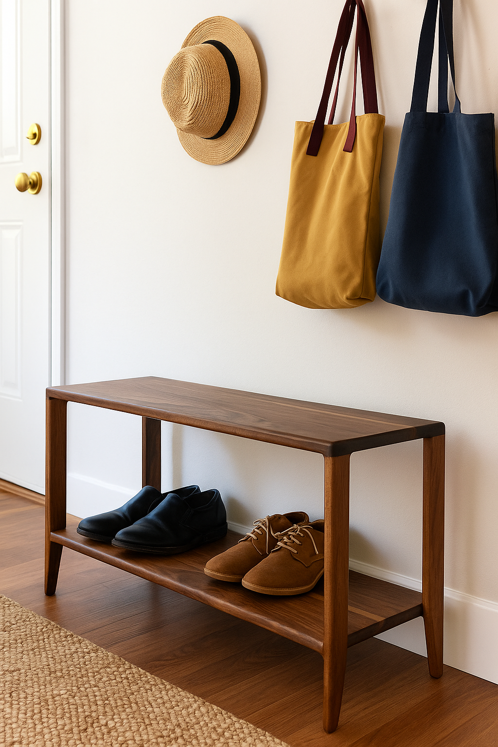 The Québec Entryway Bench – Solid Black Walnut
