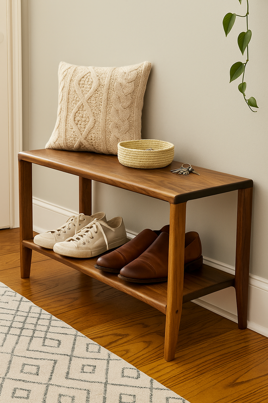 The Québec Entryway Bench – Solid Black Walnut