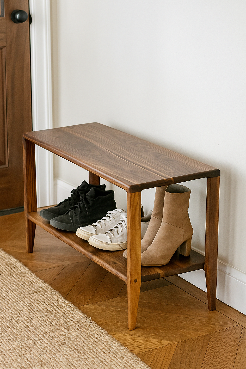 The Québec Entryway Bench – Solid Black Walnut