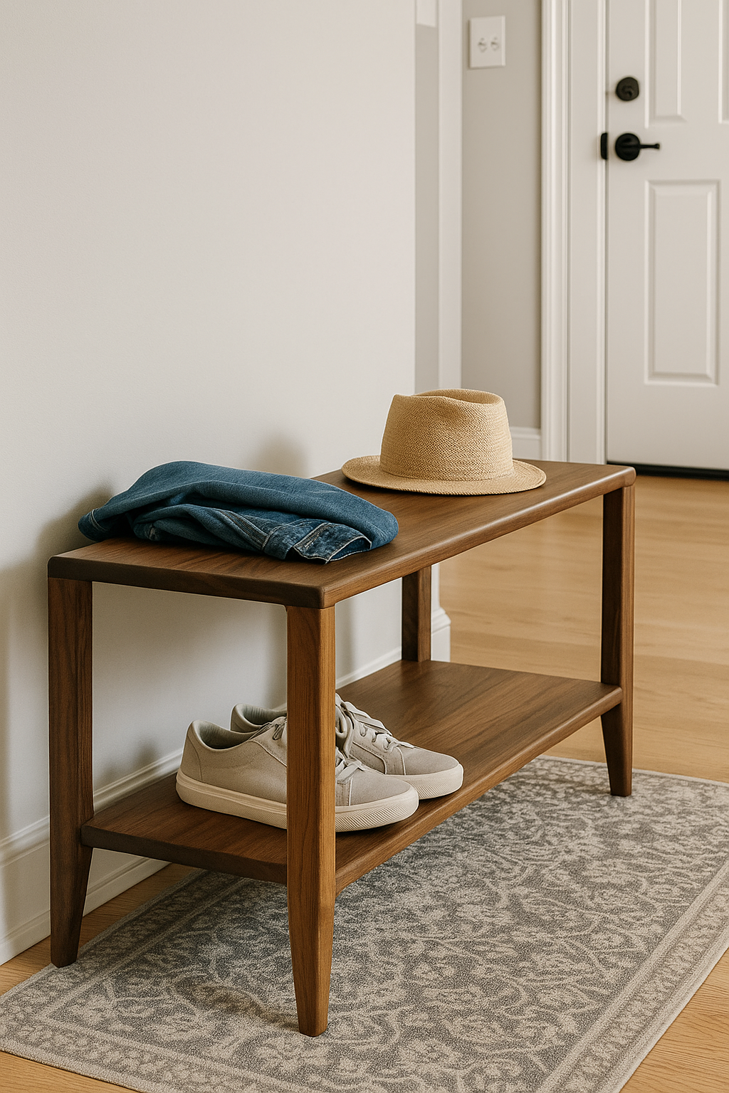 The Québec Entryway Bench – Solid Black Walnut