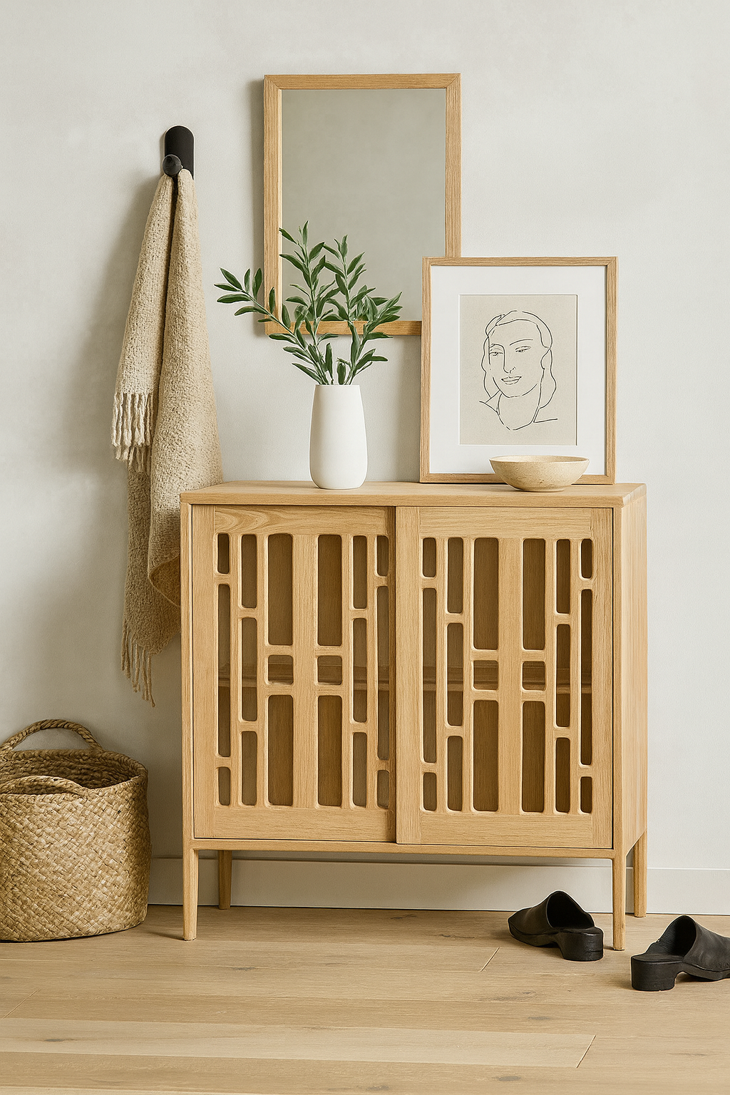 The Kumo - Solid Buffet Cabinet — Japandi Sideboard