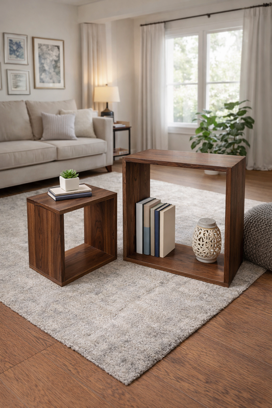 Bibliothèque modulaire en bois fabriquée à la main – Étagère sur mesure en bois massif