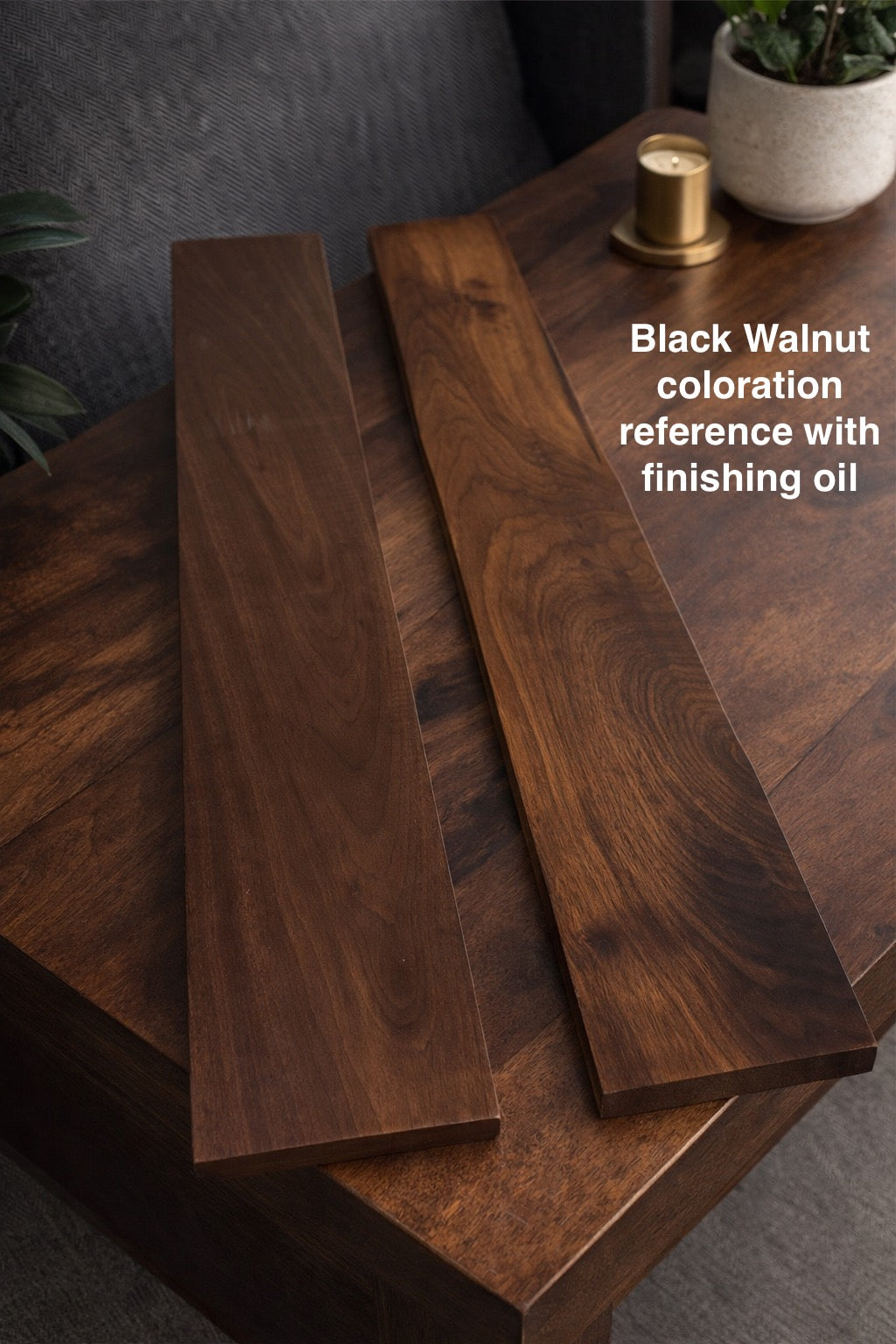 Black Walnut Wall Shelf – Minimalist Solid Wood Plank for Wall Shelves, Quebec Made