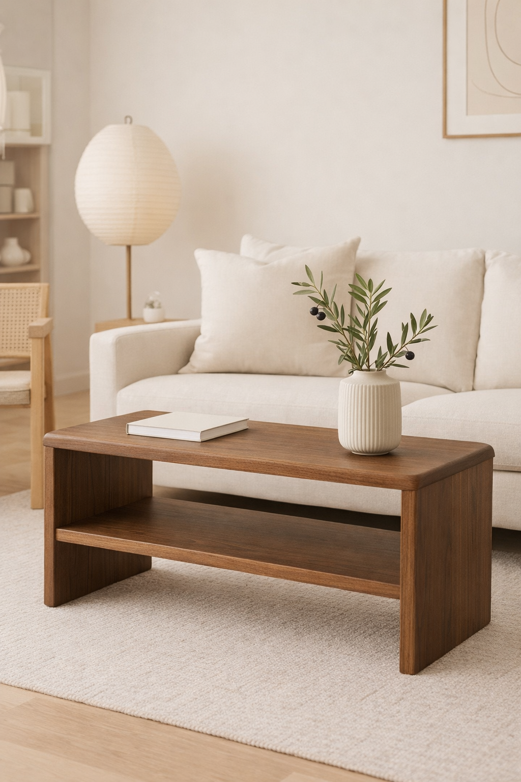 The Nara | Solid Black Walnut Coffee Table