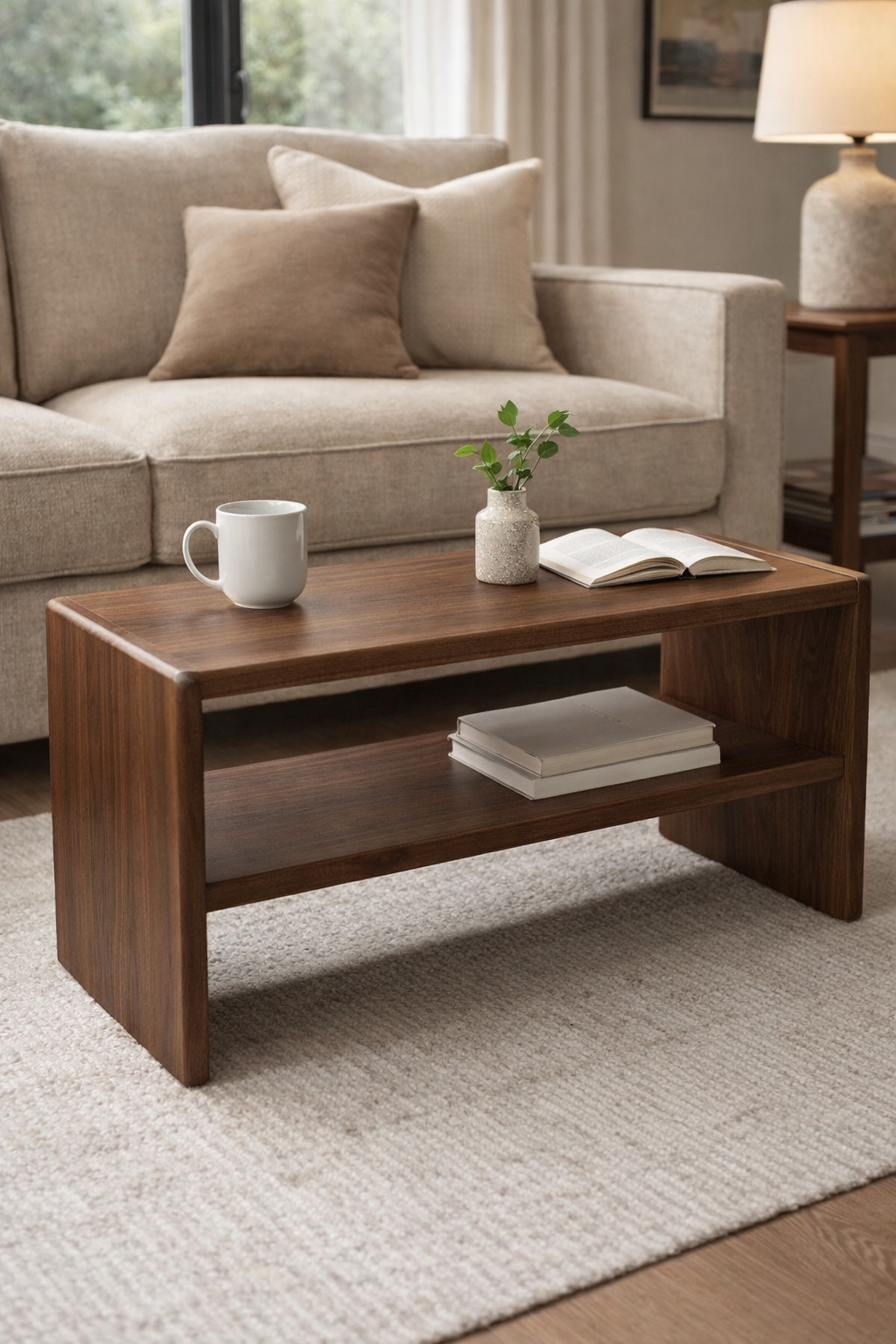 The Nara | Solid Black Walnut Coffee Table