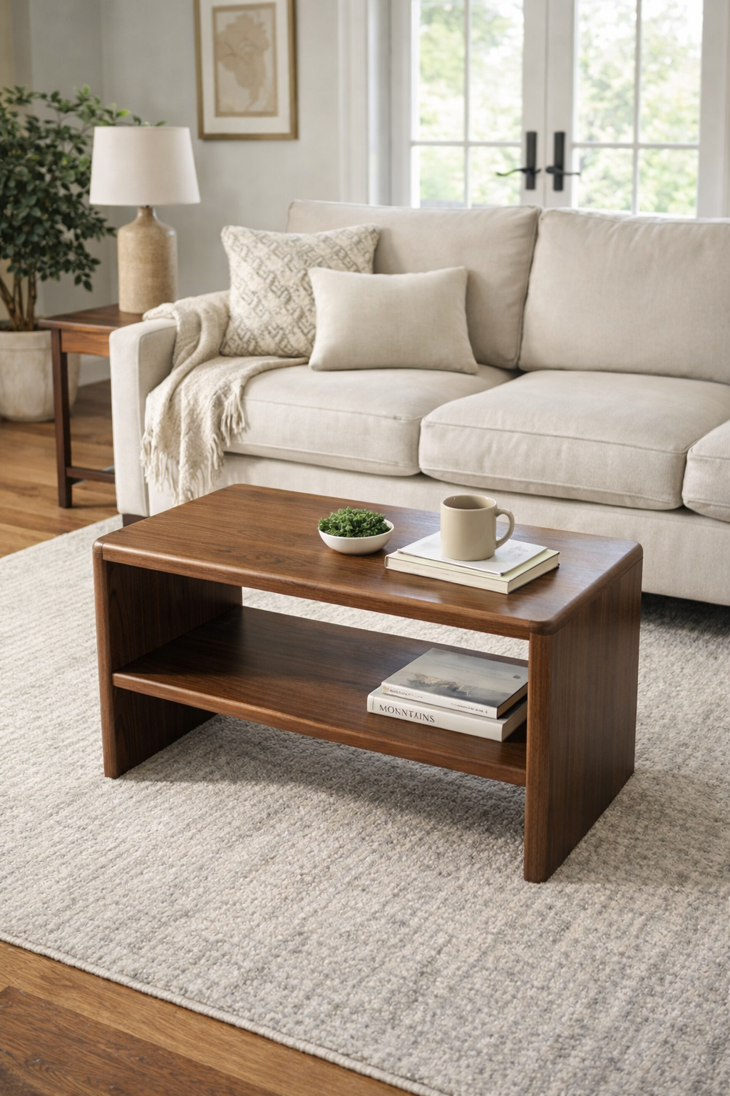 The Nara | Solid Black Walnut Coffee Table