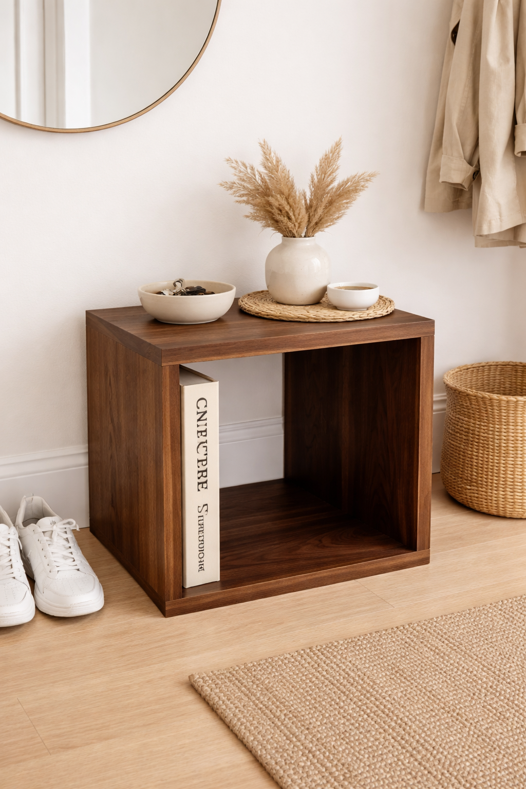 Handcrafted Modular Wooden Bookcase – Custom Solid Wood Shelving Unit