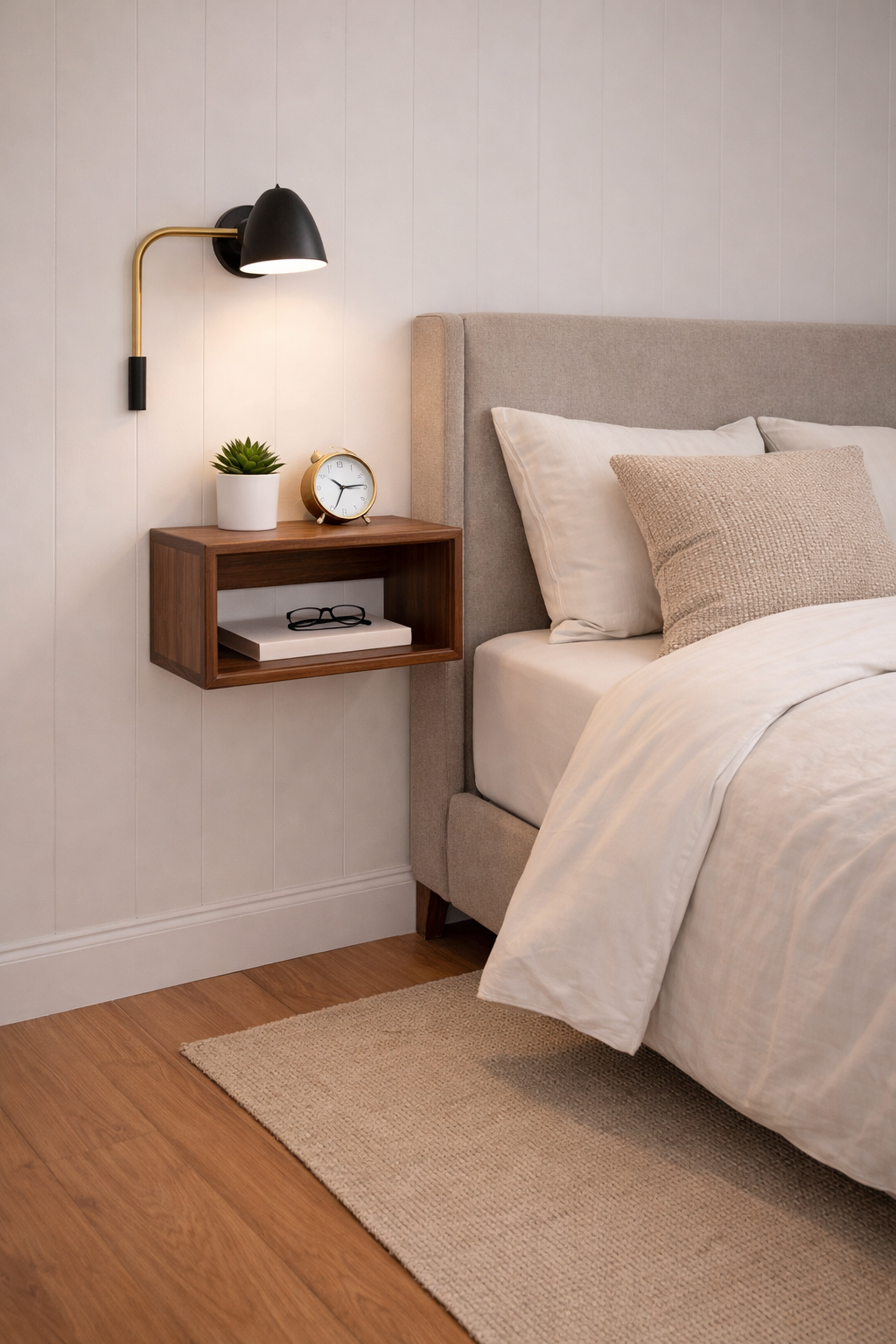 The Alta Floating Entryway Shelf in Black Walnut