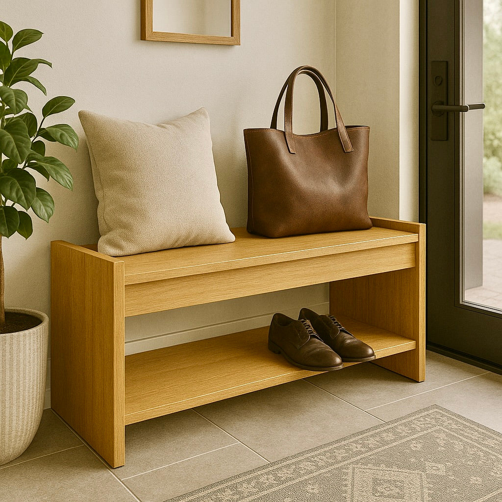 DIY Entryway & Mudroom Bench Plan PDF – Storage Bench Woodworking Guide, Step‑by‑Step Cut List