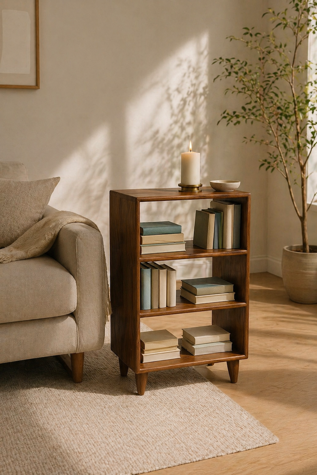 The Bodø - Black Walnut Bookcase | Mid Century Modern Bookshelf