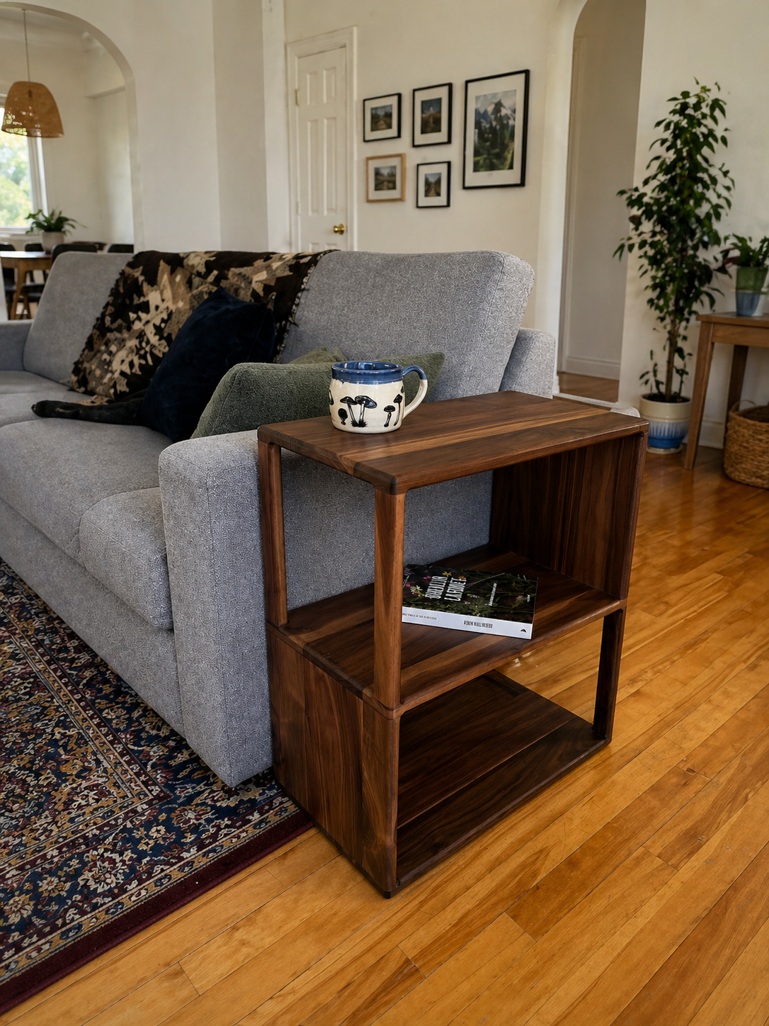 The Heritage Side Table(12" version) – Classic Mid-Century Design - Black Walnut