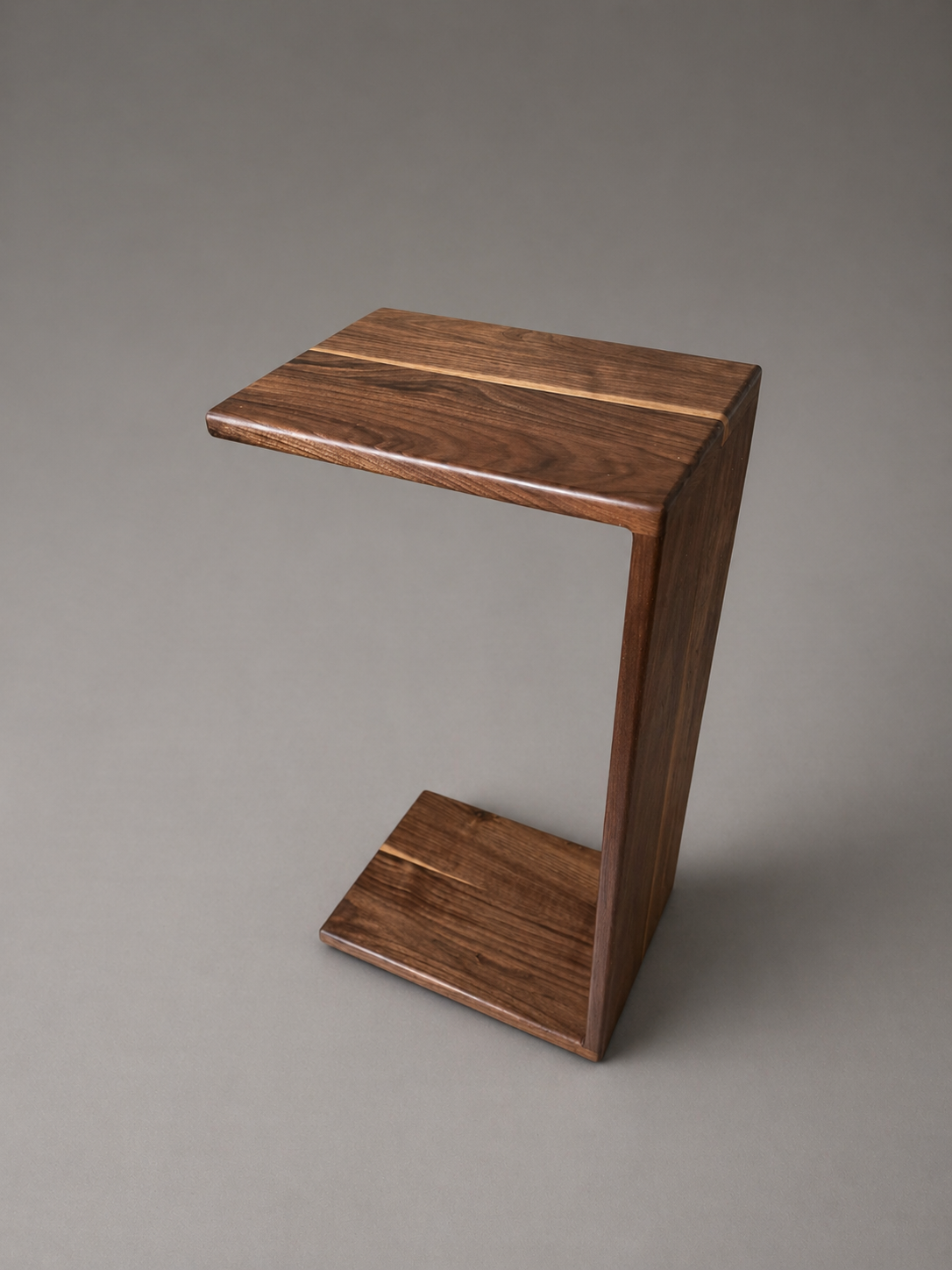 C-Shaped Side Handmade Table in black walnut