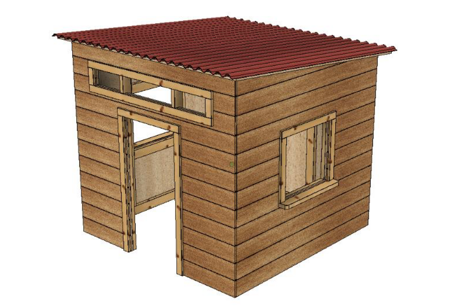 Kids Wooden Playhouse Plans PDF 6x6 | DIY Backyard Playhouse Step-by-Step | Woodworking Project