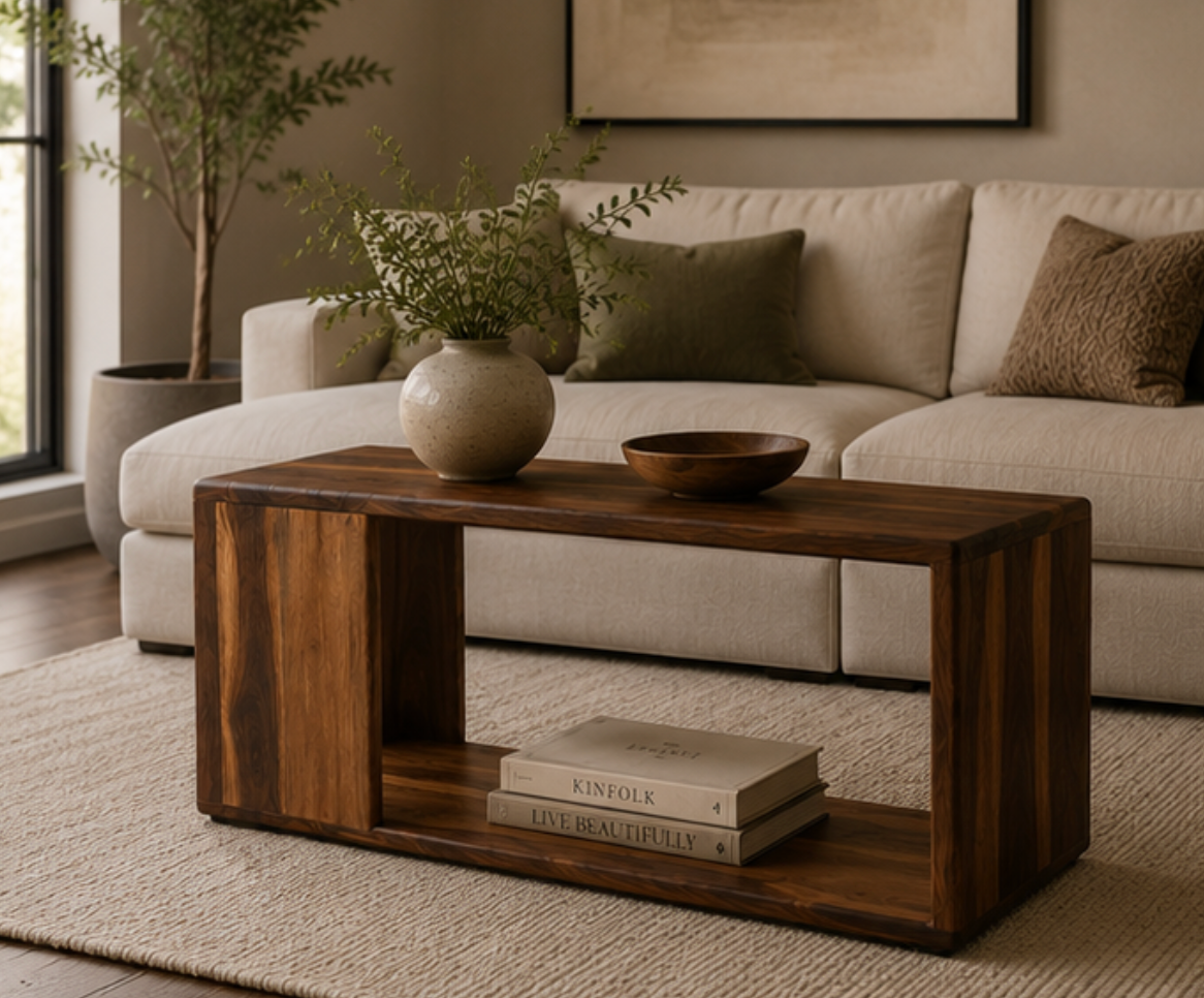 The Lunen – Solid Black Walnut Coffee Table