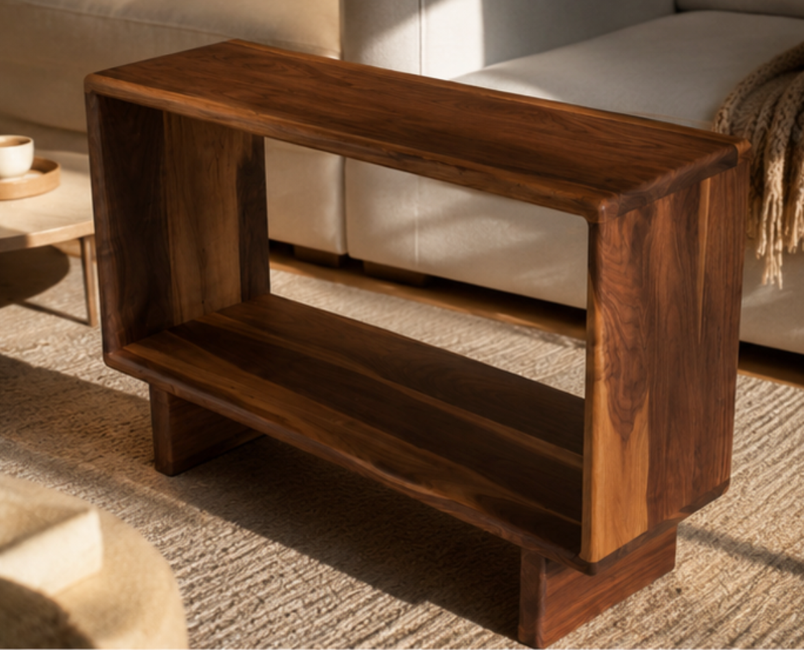 La console Narvik en noyer noir massif – Intemporelle et fabriquée à la main