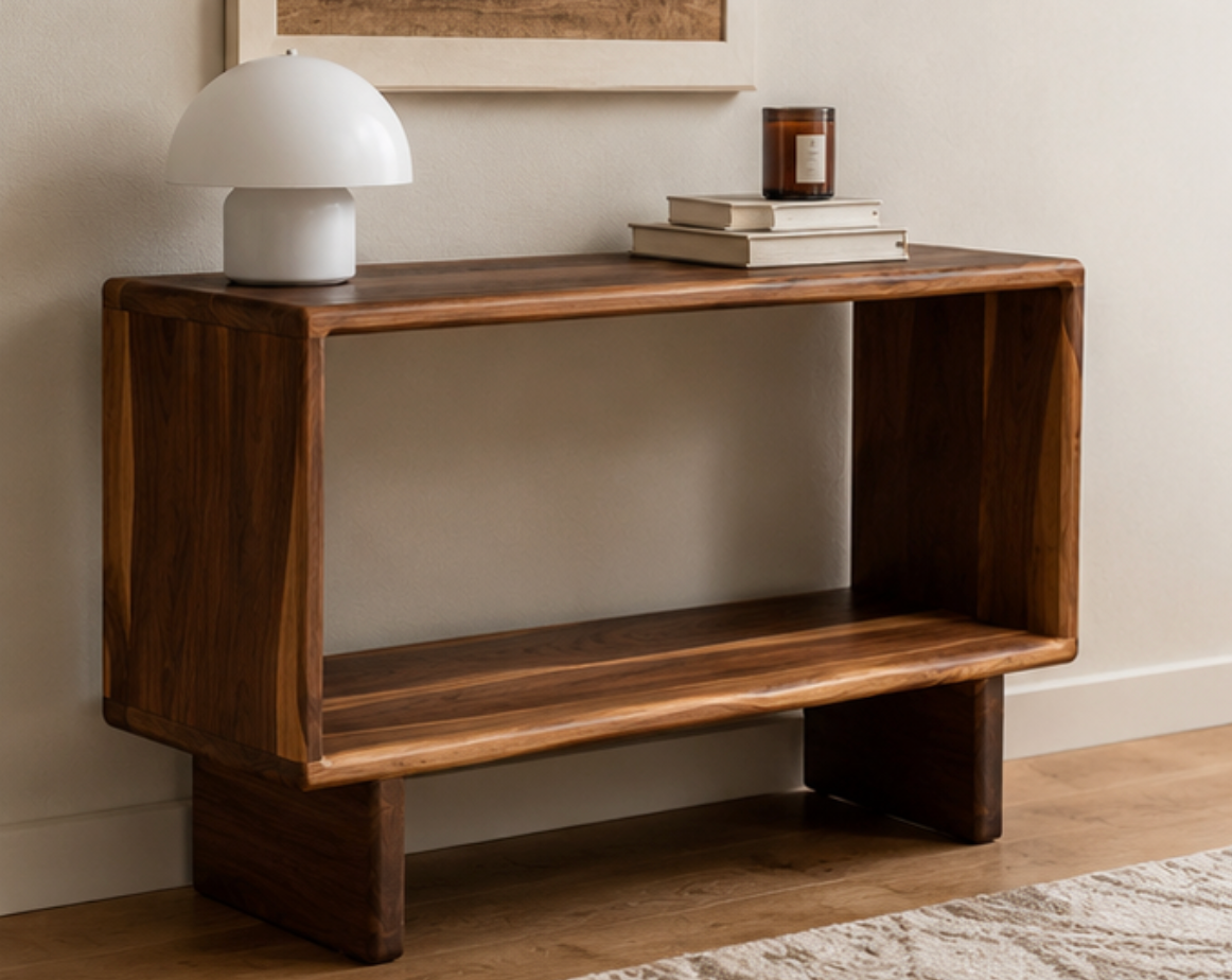 La console Narvik en noyer noir massif – Intemporelle et fabriquée à la main