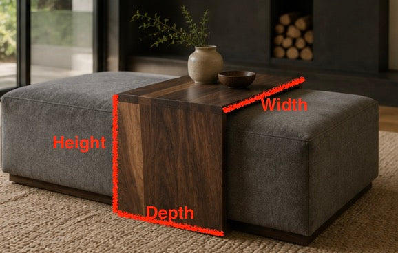 Ottoman Table – Solid Black Walnut C Table