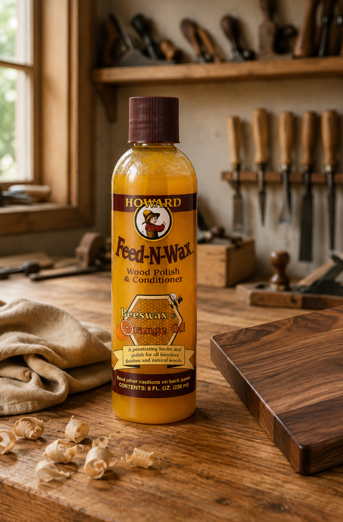 Howard Feed-N-Wax 8oz Wood Polish & Conditioner | Premium Wood Care