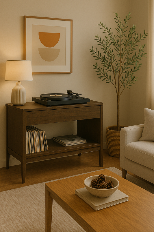 Vinyl Record Console Woodworking Plan – Mid-Century Media Stand – PDF DIY Furniture Plan