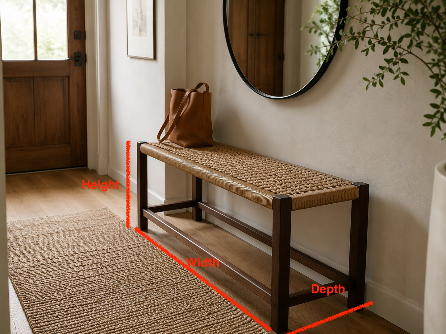 The Mysa – Handwoven Black Walnut Bench