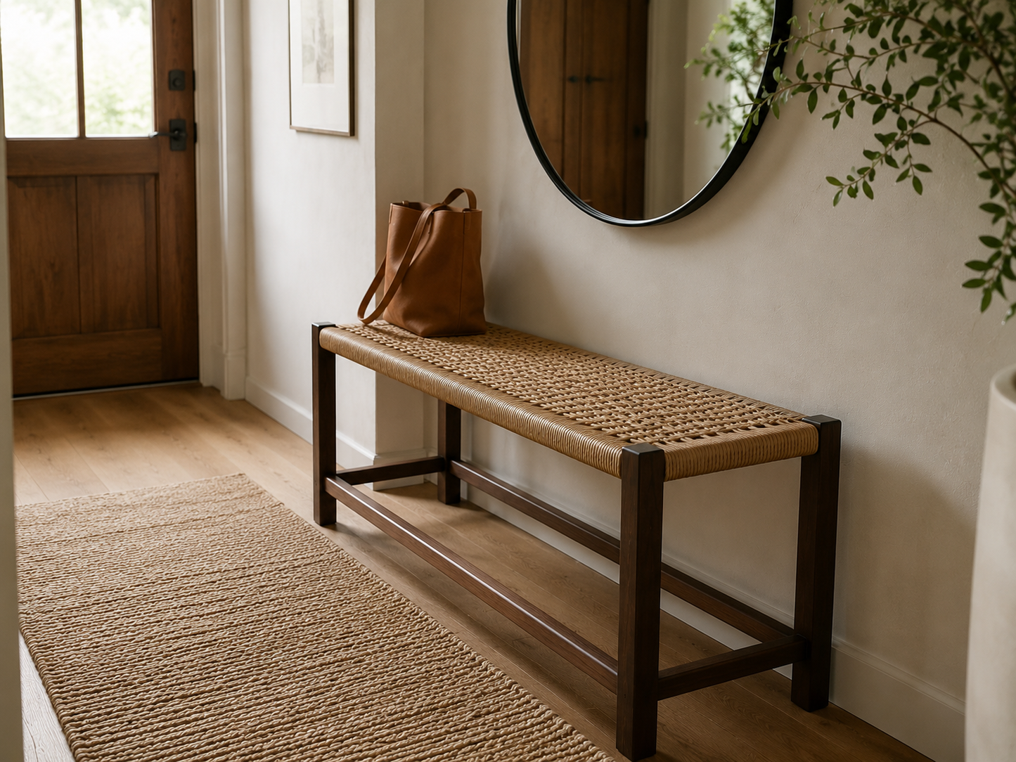 The Mysa – Handwoven Black Walnut Bench