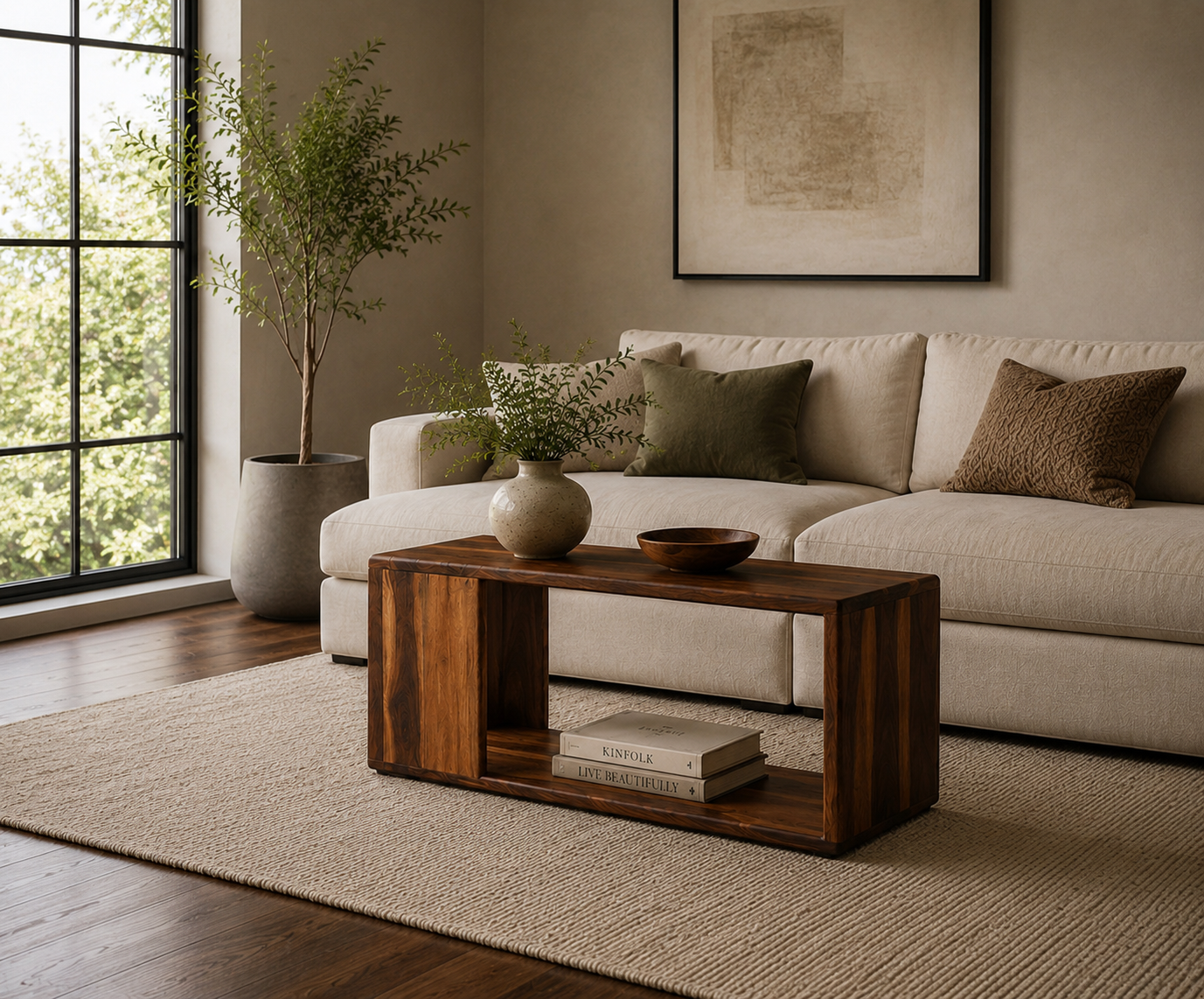 The Lunen – Solid Black Walnut Coffee Table