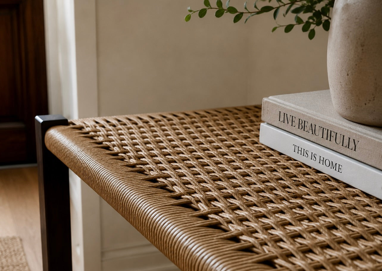 The Mysa – Handwoven Black Walnut Bench