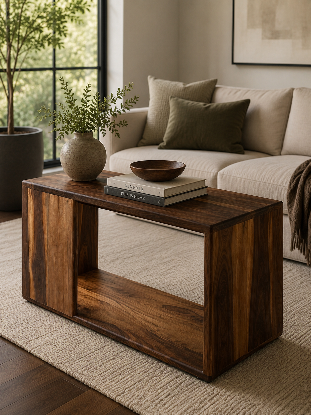 The Lunen – Solid Black Walnut Coffee Table